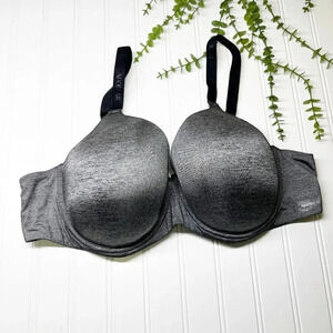 Adore Me Black & Gray Underwire Bra Women's Plus Size 42C